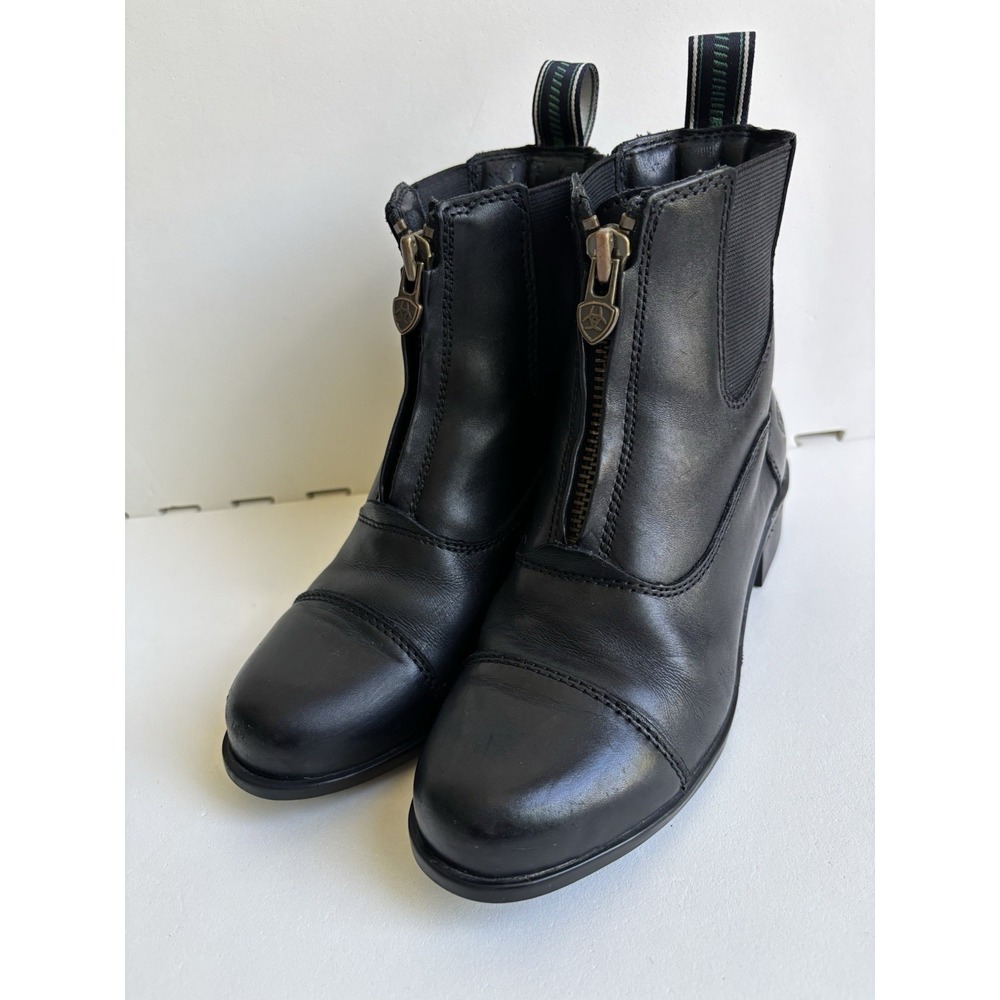 ARIAT Kids Devon IV Zip Paddock Riding Boots Brown Leather Youth - Size 1 READ